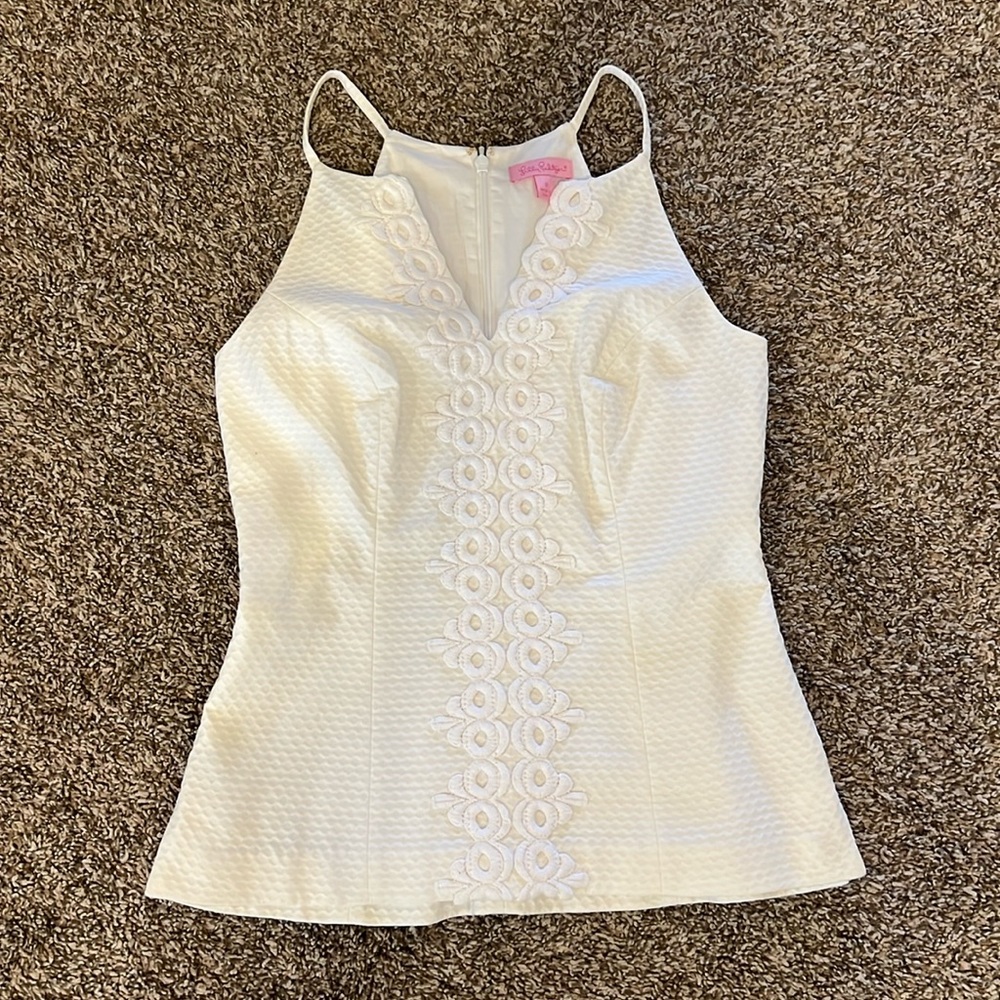 EUC Lilly Pulitzer white top size 0